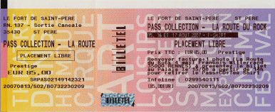 Billet pour le festival 2007 : la Route du Rock (17e �dition)